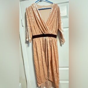 Beautiful velvet peach color dress
